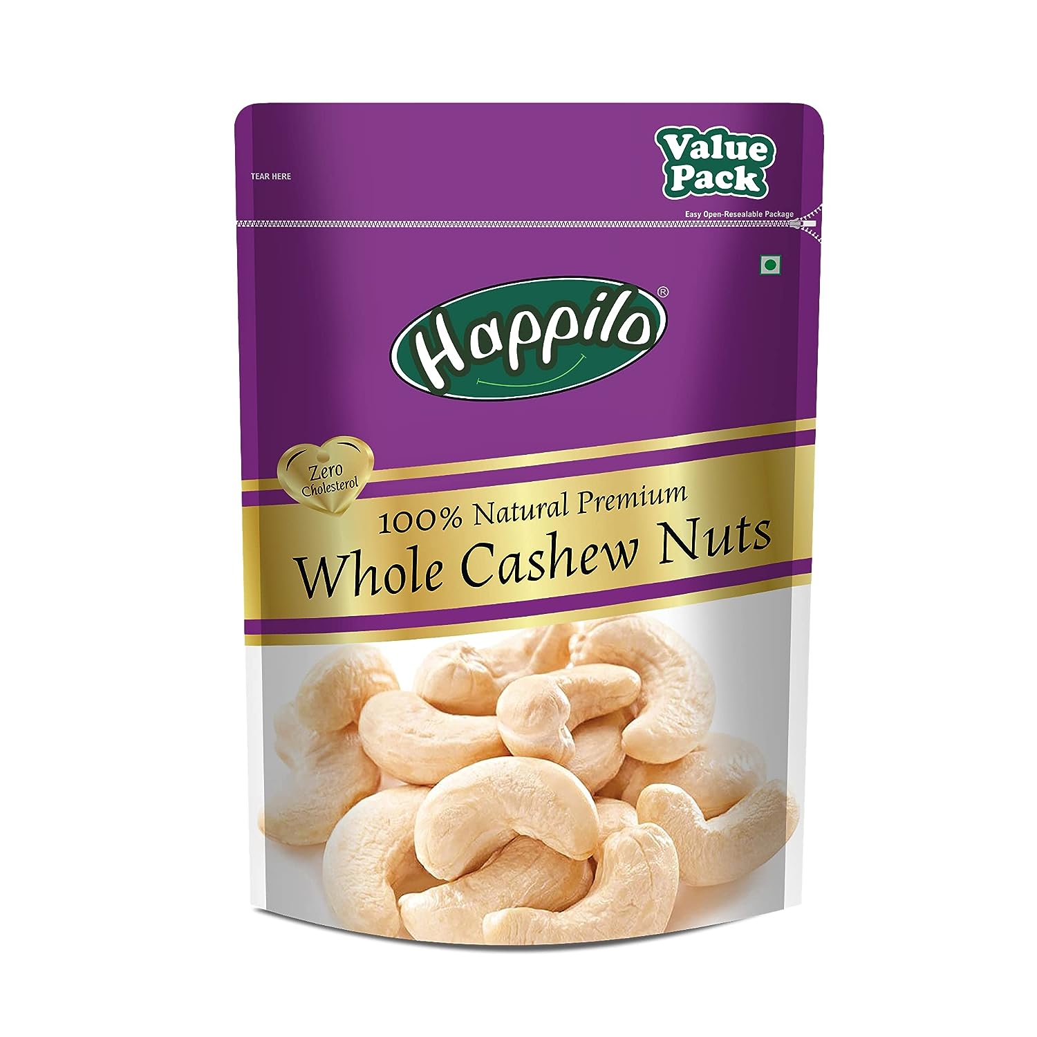  Happilo 100% Natural Premium Whole Cashews 500 g Value Pack