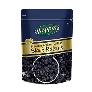 Happilo Premium Afghani Seedless Black Raisins 250 g | Kali Kishmish | Munakka Dry Fruits | Delicious & Healthy Snack